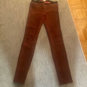 Real leather helmet lang leggings size 4